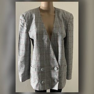 Atrium Collection Gray Plaid Blazer
